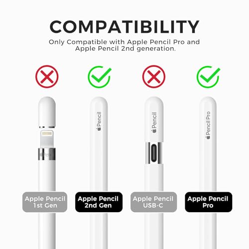 TRONWIN Apple Pencil Pro case,Classic Pencil Design Cover,Silicone Apple Pencil 2nd Generation case,Perfect Grip Apple Pencil Pro Sleeve (Grey) - Image 2