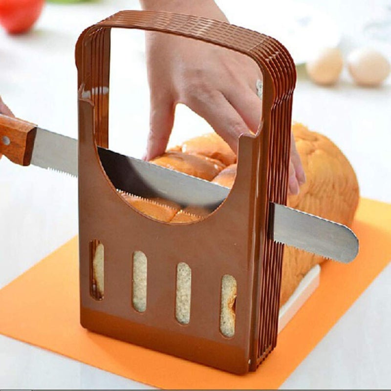 Apurk Bread Slicer 49 Thick Cutting Slicing Guide Kitchen Tool Adjustable Loaf Toast Foldable and Sandwich Cutter Mold Baking Tools Gadgets Bagel with 4 Slice Thicknesses Pack of 1 - Image 5