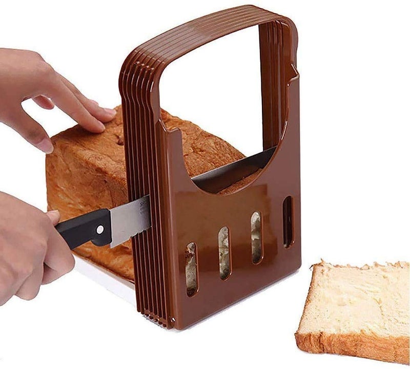 Apurk Bread Slicer 49 Thick Cutting Slicing Guide Kitchen Tool Adjustable Loaf Toast Foldable and Sandwich Cutter Mold Baking Tools Gadgets Bagel with 4 Slice Thicknesses Pack of 1 - Image 3