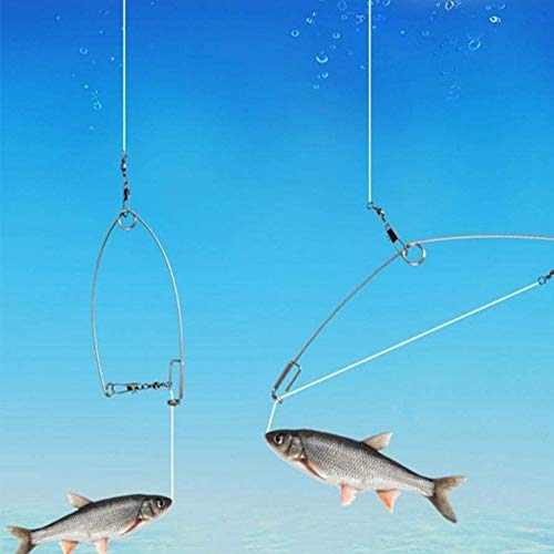LLDYNW Automatic Fishing Device Spring Loaded Speed Hook Lazy Person Fish Hooks Automatic Ejection Ice Fishing Bait Traps 12 Pack - Image 4