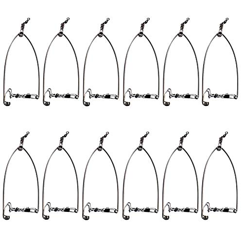 LLDYNW Automatic Fishing Device Spring Loaded Speed Hook Lazy Person Fish Hooks Automatic Ejection Ice Fishing Bait Traps 12 Pack - Image 1