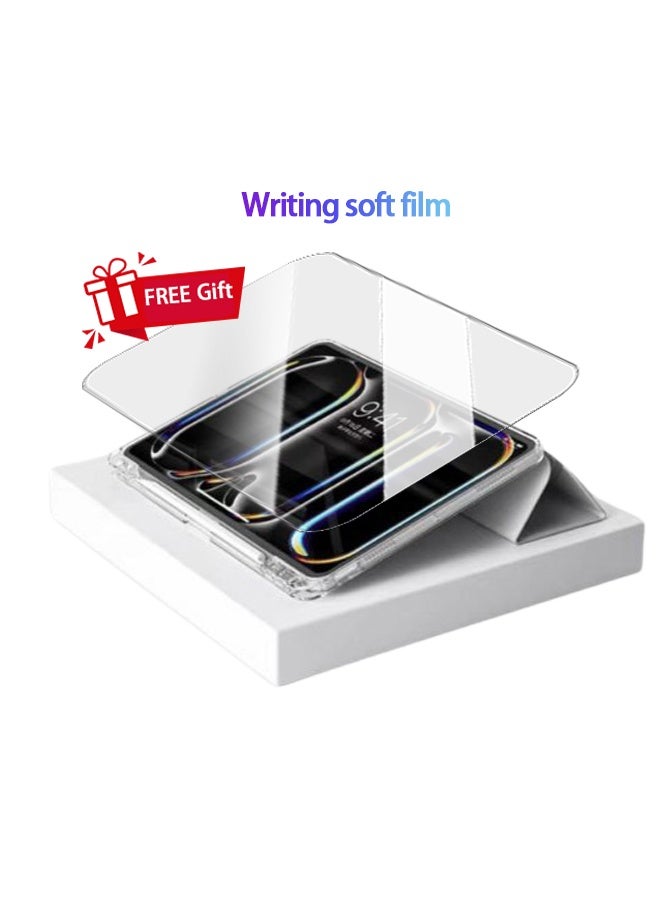 iPad Air 11 Inch (M2) Case & iPad Pro 11 Inch Cover (1st/2nd/3rd/4th Generation), iPad Cover With Pen Slot, Shockproof Y Folding Stand, Transparent Tpu Protective Case, Flip Cover Stand Smart Wake-Up/ Free Aed 23 Anti-Glare Protective Film - Gray - Image 3