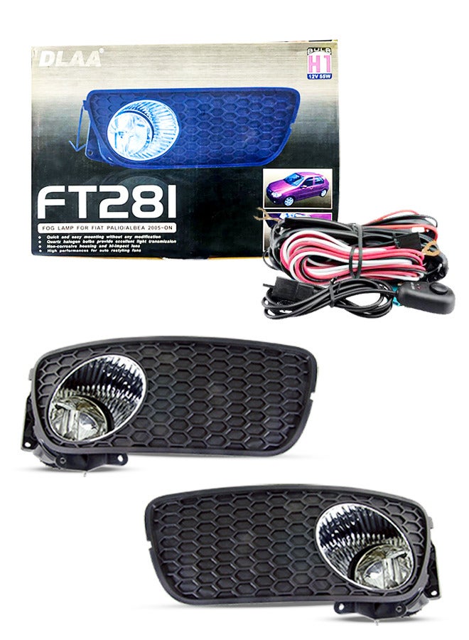 DLAA Pack of 2 FT281 Dlaa Fog Lamp Suitable for Palio 2004 with wires - Image 2
