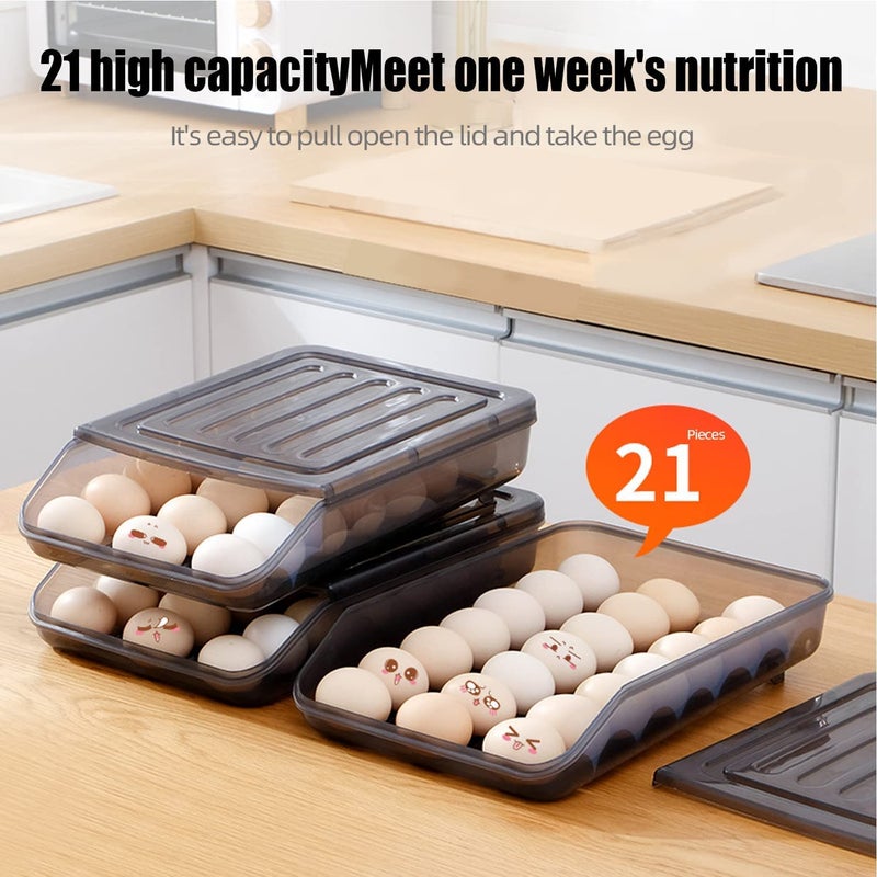 Voxmix Egg Holder for Refrigerator 36 Egg StorageAutomatic Rolling Egg Container for Refrigerator Clear Plastic Egg Storage Container Bin Egg Tray for Refrigerator Large Capacity 2 Layer - Image 4