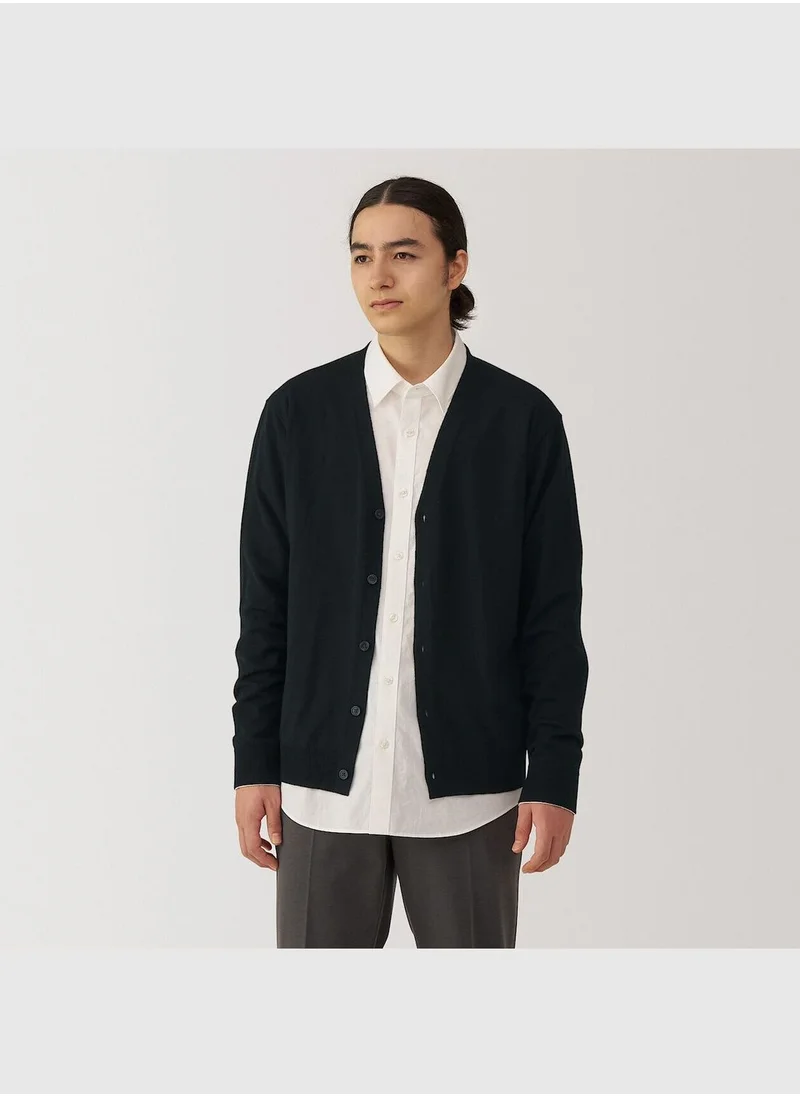 MUJI Washable High-Gauge V Neck Cardigan