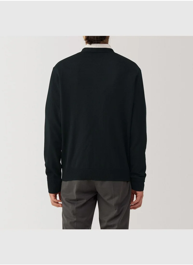 MUJI Washable High-Gauge V Neck Cardigan