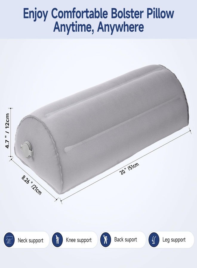 Potelane Inflatable Bolster Pillow for Legs, Knees & Back - Lightweight,Half Moon Support Cushion for Sleeping & Travel - Soft Milk Fiber & TPU - Adjustable Lumbar, Knee & Ankle Support 51x21x12cm - Image 5