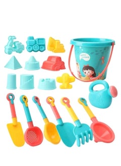 18-Piece Kids Beach Sand Toys Set,Multifunctional and Versatile Sand Castle Toys,Sandbox Toys with Bucket,Shovel,Rake,Sifter,Watering Can,Beach Toys for Kids Boys Girls