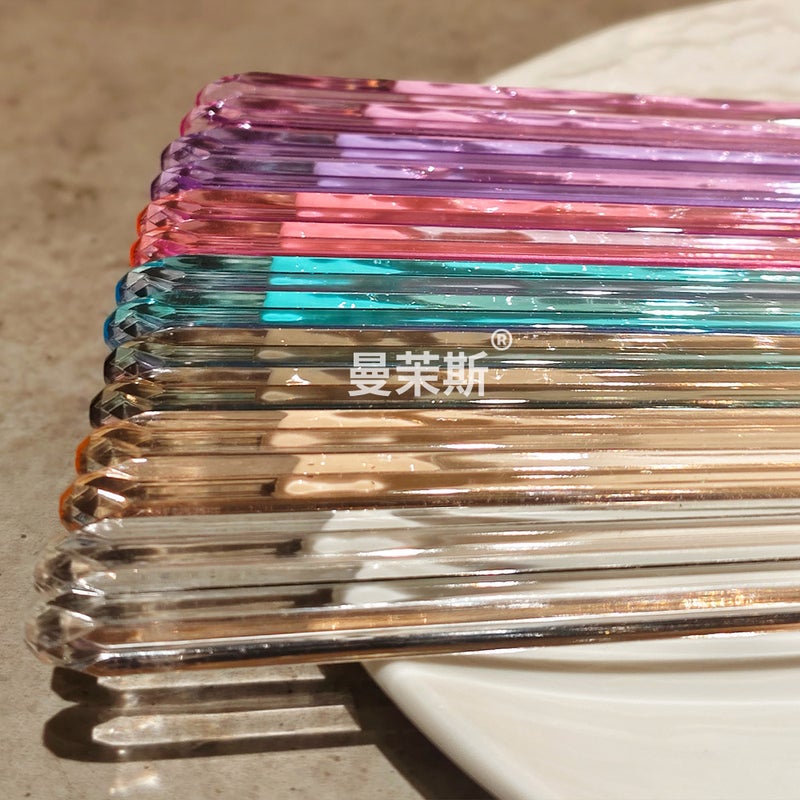 Chopsticks Worms With Transparent Crystal Texte Chopsticks Dishwasher Available Pointed Non-Slip Chopsticks High Beauty Value Couple Chopsticks - Image 3