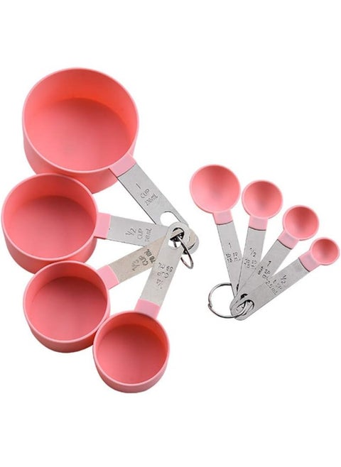 8 pcs measuring cups,reusable measuring spoons and cups baking measuring cups and spoons measuring cups for baking stainless steel measuring cups and spoons sets for baking MULTI COLOUR