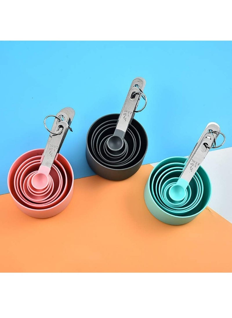8 pcs measuring cups,reusable measuring spoons and cups baking measuring cups and spoons measuring cups for baking stainless steel measuring cups and spoons sets for baking MULTI COLOUR