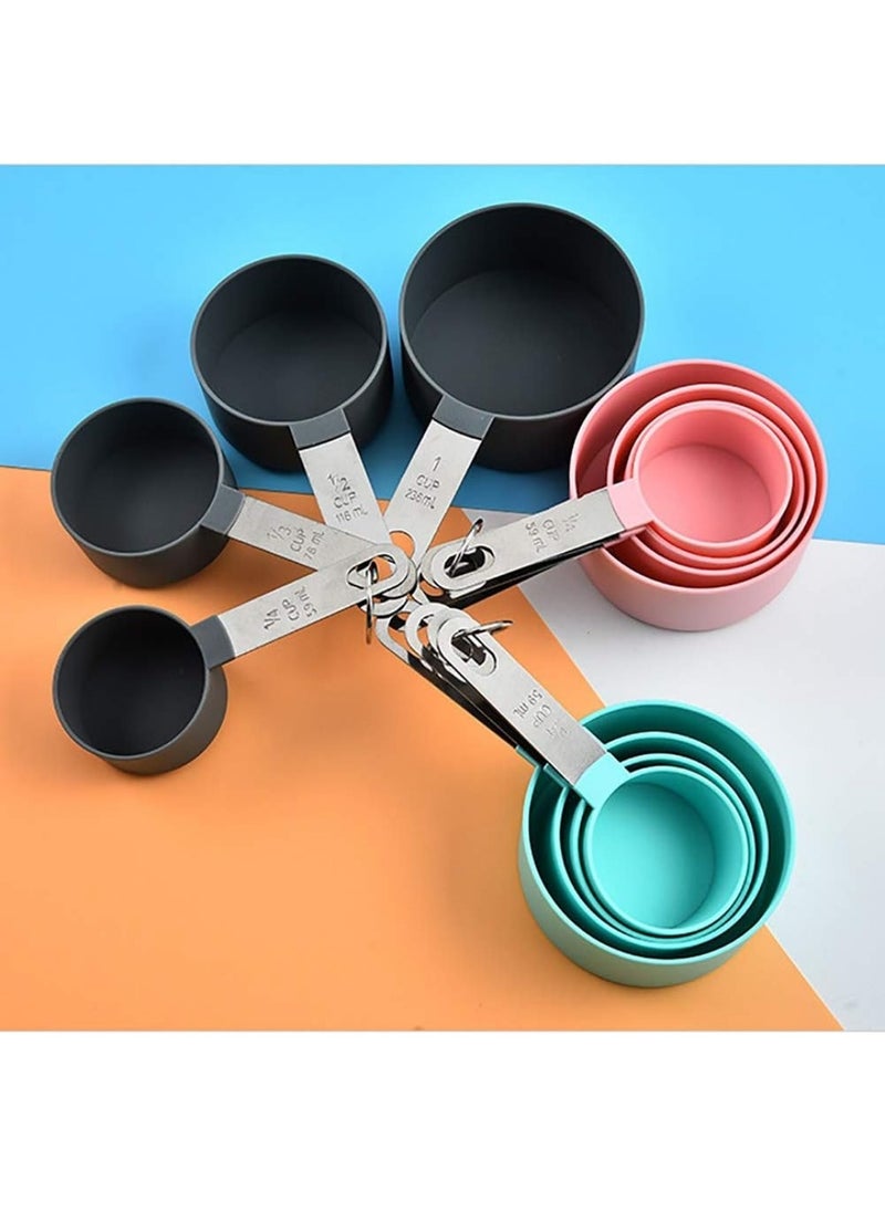 8 pcs measuring cups,reusable measuring spoons and cups baking measuring cups and spoons measuring cups for baking stainless steel measuring cups and spoons sets for baking MULTI COLOUR