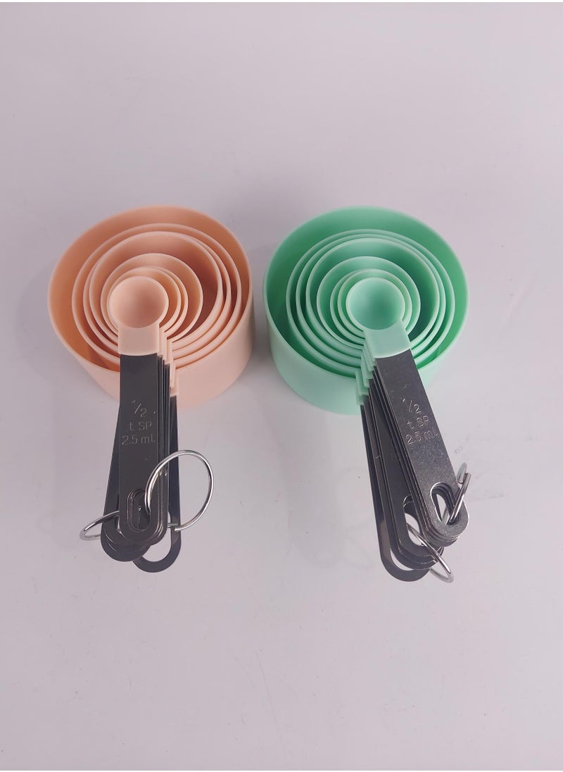 8 pcs measuring cups,reusable measuring spoons and cups baking measuring cups and spoons measuring cups for baking stainless steel measuring cups and spoons sets for baking MULTI COLOUR