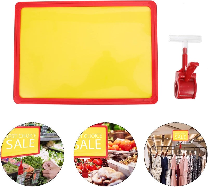 klarako 1 Set Billboard Clip Merchandise Sign Display tag Clips Label Board with Clip Clearance Signs for Retail Store Commodity Tag Board Shop Tag a New Material a5 Food Small Blackboard - Image 2