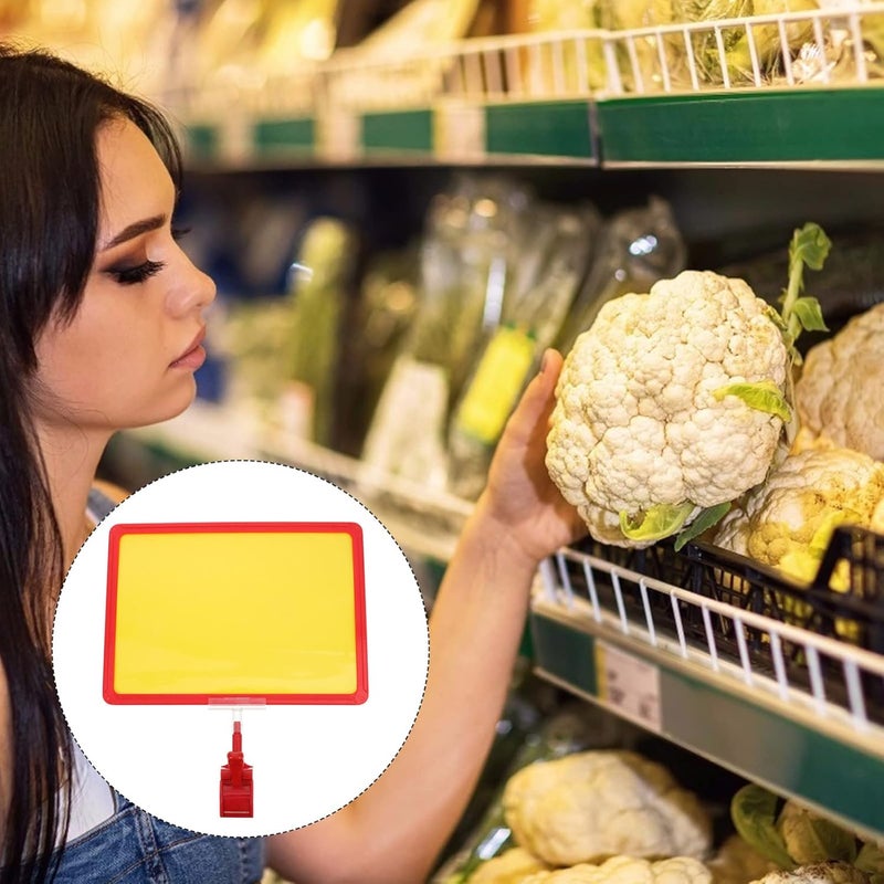 klarako 1 Set Billboard Clip Merchandise Sign Display tag Clips Label Board with Clip Clearance Signs for Retail Store Commodity Tag Board Shop Tag a New Material a5 Food Small Blackboard - Image 3