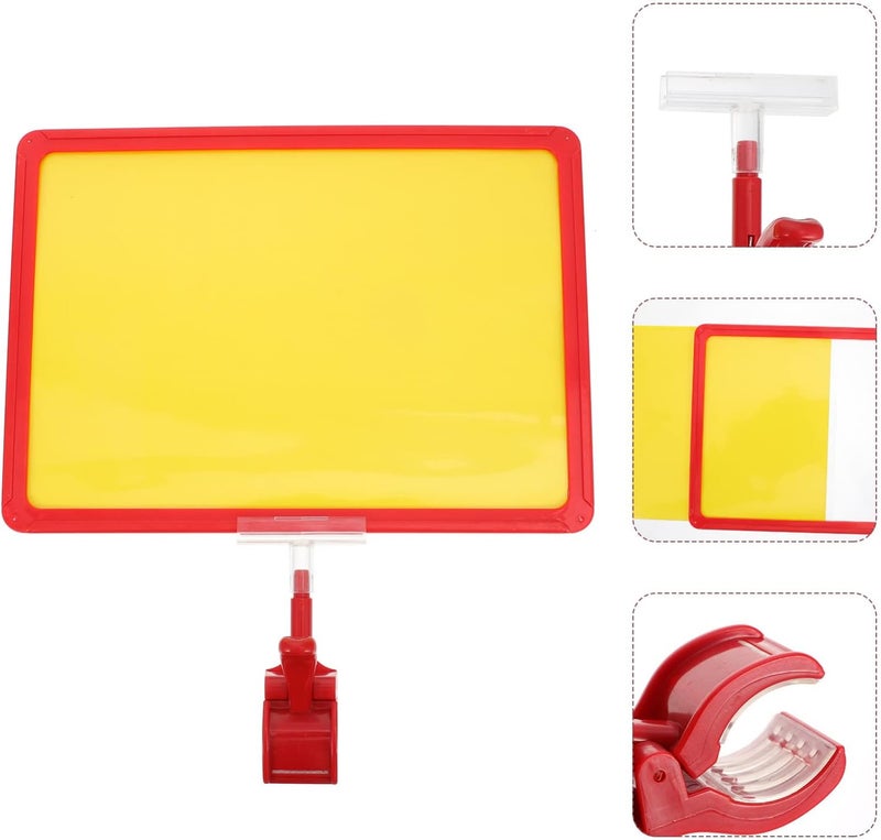 klarako 1 Set Billboard Clip Merchandise Sign Display tag Clips Label Board with Clip Clearance Signs for Retail Store Commodity Tag Board Shop Tag a New Material a5 Food Small Blackboard - Image 4