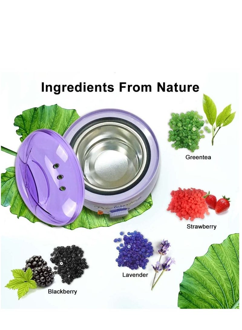 Pro Wax 100 طقم إزالة الشعر الكهربائي المحمول للوجه والجسم للواكس في السبا أو الواكس الذاتي في المنزل للفتيات والنساء والرجال أبيض/بنفسجي - Image 3
