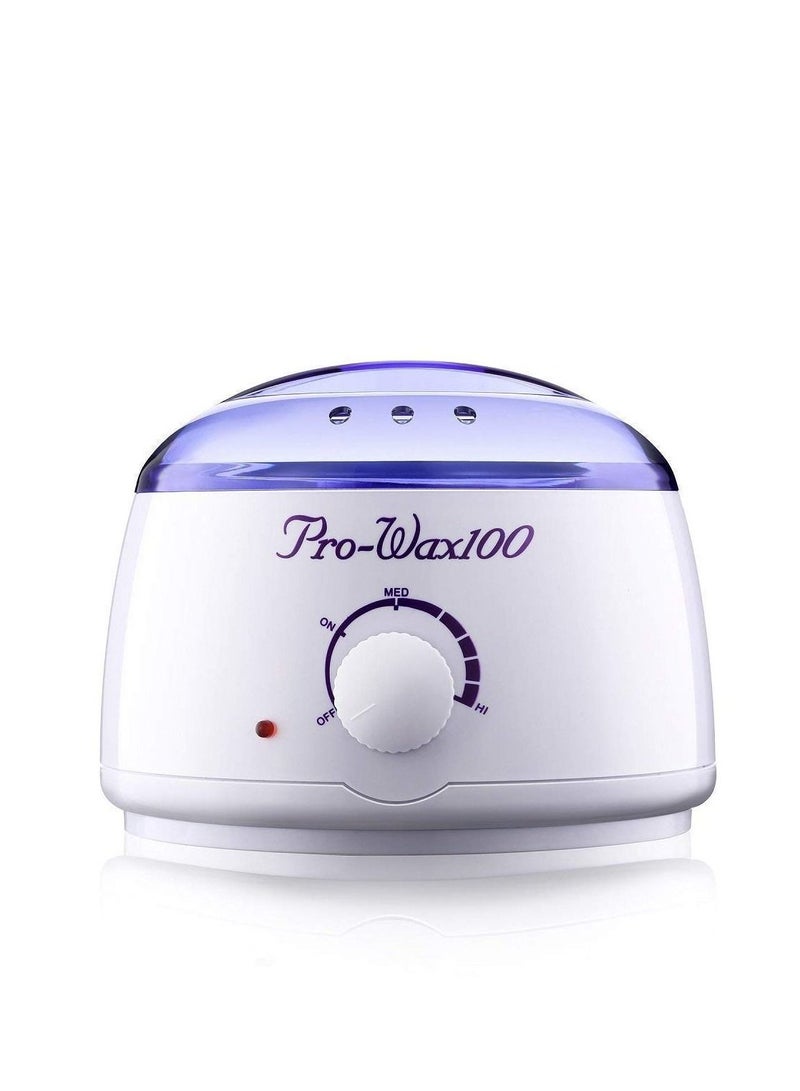 Pro Wax 100 طقم إزالة الشعر الكهربائي المحمول للوجه والجسم للواكس في السبا أو الواكس الذاتي في المنزل للفتيات والنساء والرجال أبيض/بنفسجي - Image 2