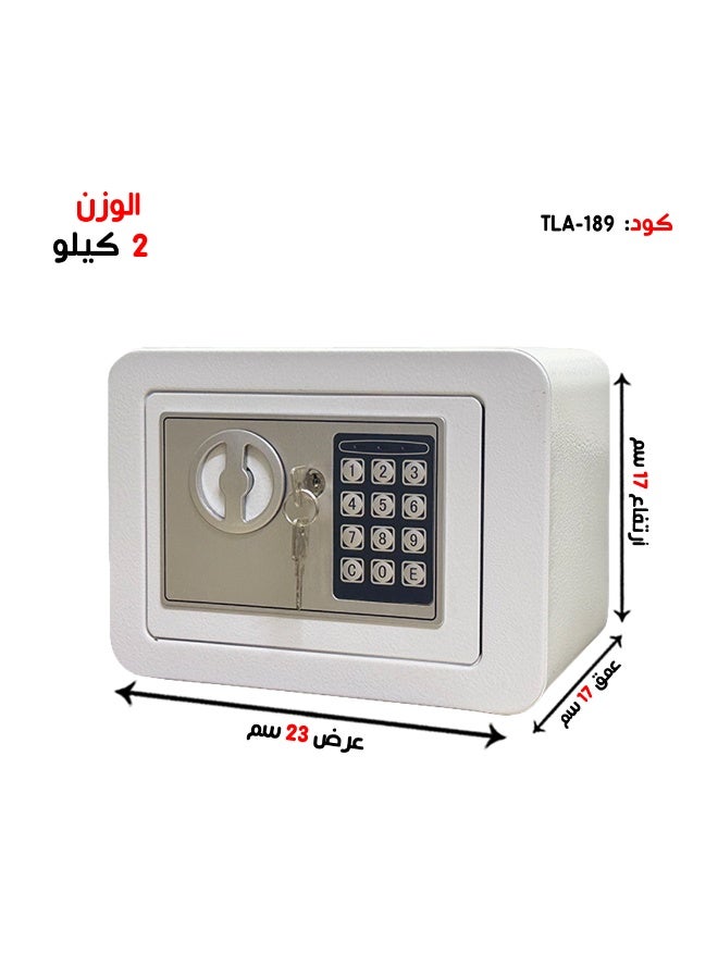 Luxury Fire-Resistant Digital Security Safe With Electronic Number Pad And Lock And Physical Key 17*17*23 cm 2 Kg - Image 1