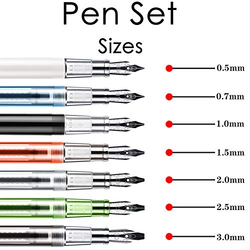 GC QUILL Calligraphy Set Fountain Pens 7 Different Size Nibs and 36 Assorted Ink Cartridges Kit for Calligraphy Lettering - Complete Easy Learning Set for Beginners F736 - Image 5
