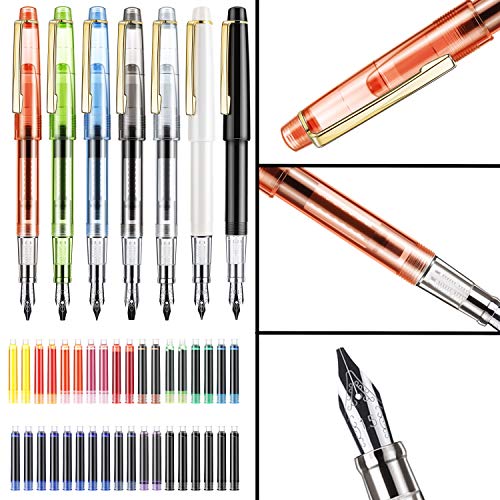 GC QUILL Calligraphy Set Fountain Pens 7 Different Size Nibs and 36 Assorted Ink Cartridges Kit for Calligraphy Lettering - Complete Easy Learning Set for Beginners F736 - Image 2