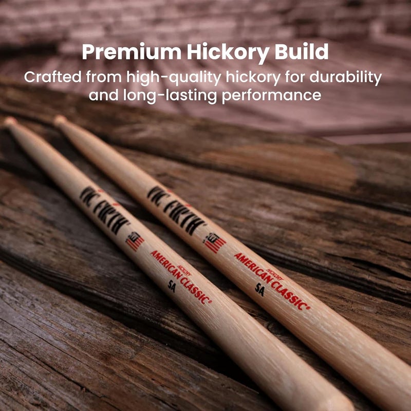 فيك فيرث حزمة 4 مقابل 3 من أعواد الطبل Vic Firth American Classic - 5A - طرف خشبي - Image 3