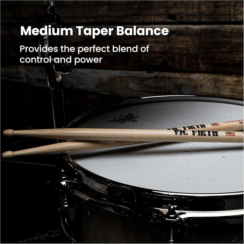 فيك فيرث حزمة 4 مقابل 3 من أعواد الطبل Vic Firth American Classic - 5A - طرف خشبي - Image 5