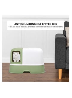 NNC PETS Enclosed cat litter box for cats, Durable cat litter box with Corridor type, Drawer design, Portable handle, Deodorant filter, and Litter scoop, Easy to clean 58 cm (Green)  - Image 4