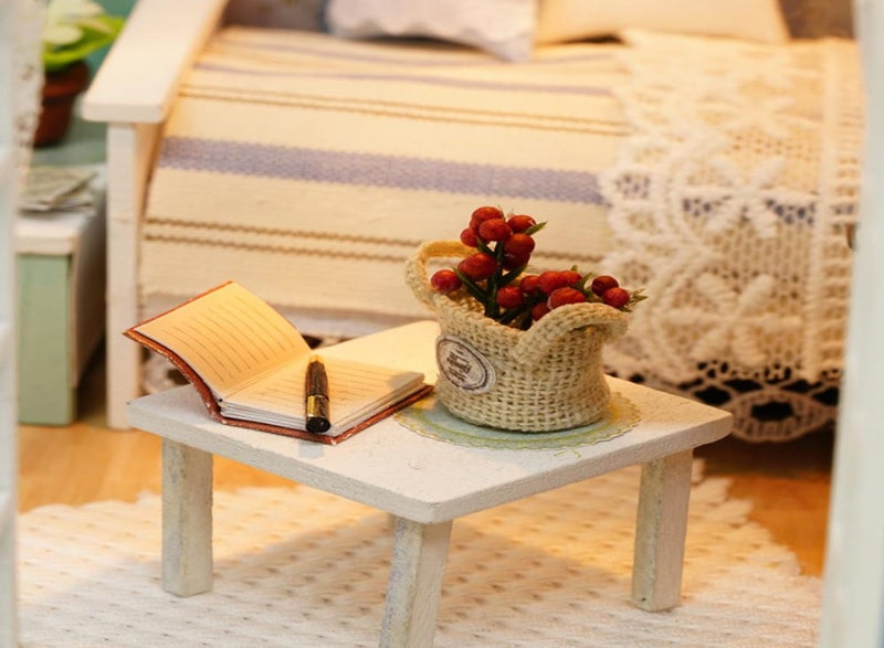 CUTE ROOM newest design American Vintage style diy wooden dollhouse miniture/ Forest Blue Time - Image 2