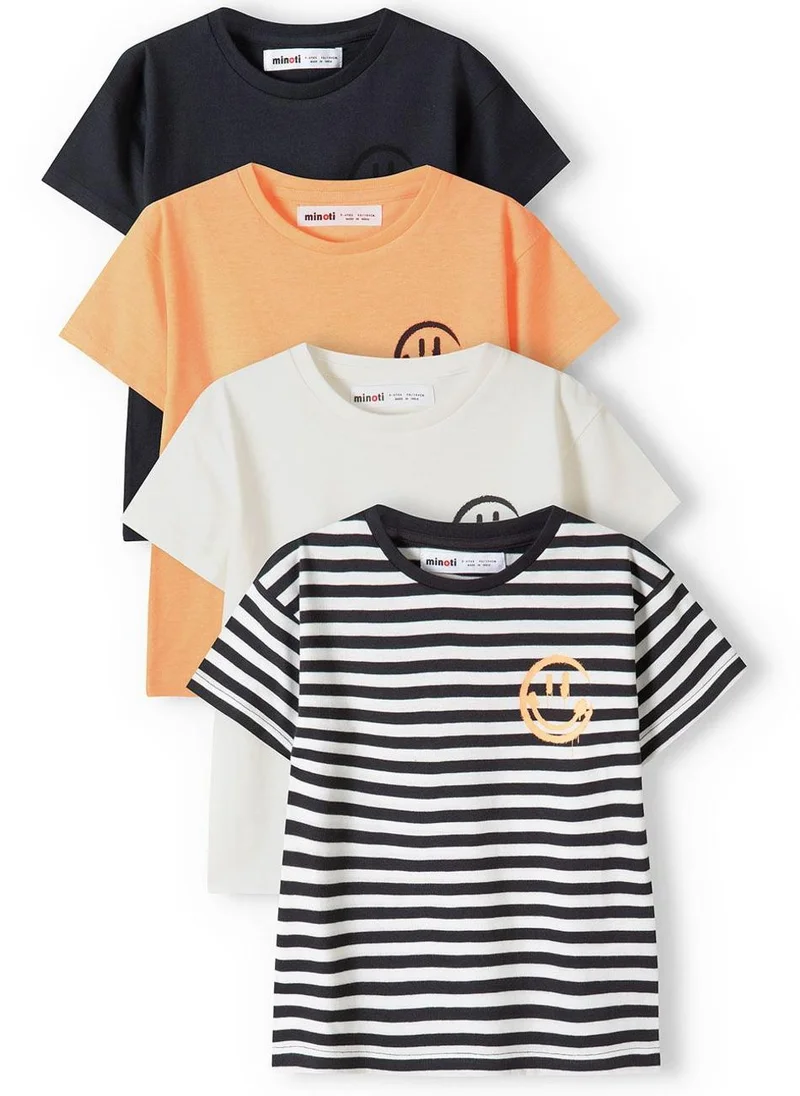 MINOTI Boys t-shirt 4-pack striped chest cream