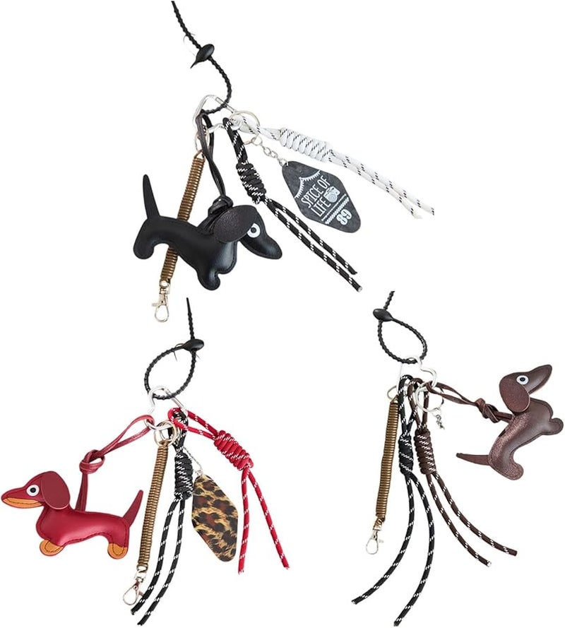 سلسلة مفاتيح تعويذة الكلب المنسوجة باللون الأحمر، مصنوعة يدويًا من حبل مع مشبك معدني آمن لعشاق الحيوانات الأليفة والحقائب - Image 5