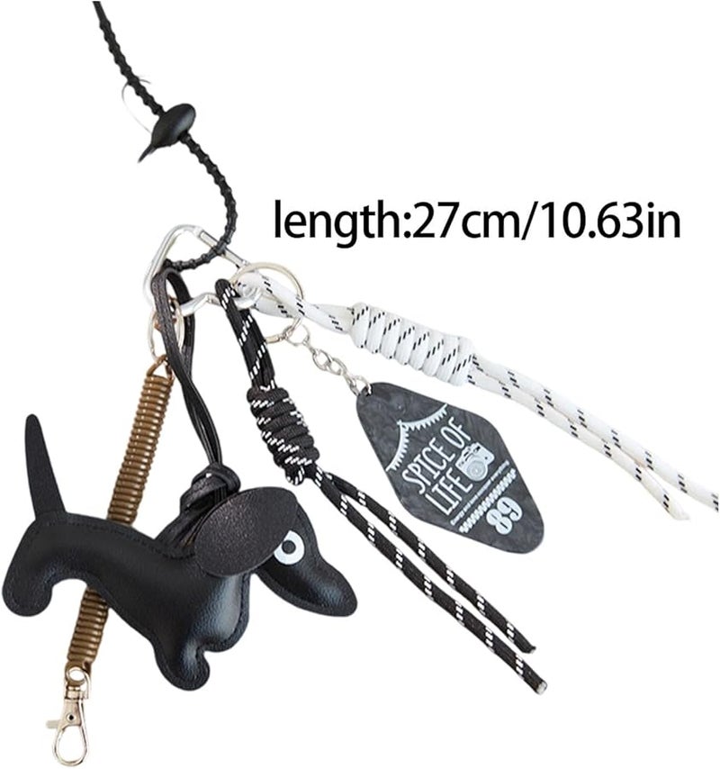 سلسلة مفاتيح تعويذة الكلب المنسوجة باللون الأحمر، مصنوعة يدويًا من حبل مع مشبك معدني آمن لعشاق الحيوانات الأليفة والحقائب - Image 4