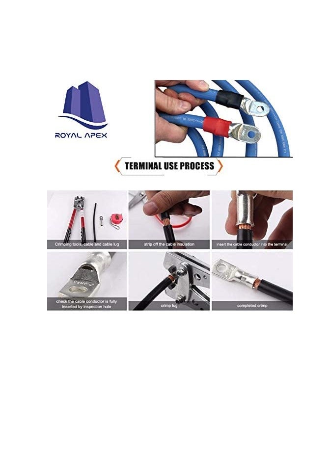 Copper Cable Lugs 10Pcs Set Wire Terminals Connector Cable lugs Ring Battery SC Terminals for Marine Solar Automotive Electric Home Applications etc. Hole Size 6mm Cable Size 35mm - Image 1