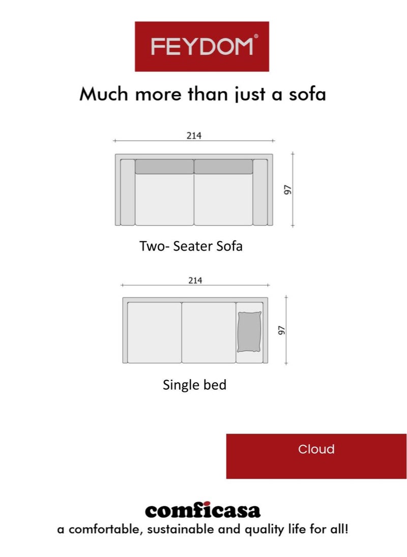COMFICASA - FEYDOM Cloud Velare middle dark grey : Modular 2- seater sofa bed - Image 1