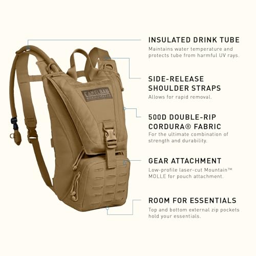 CamelBak Ambush Tactical Hydration Backpack LowProfile MOLLE Design with 100oz MilSpec Crux Reservoir Coyote 20 - Image 3