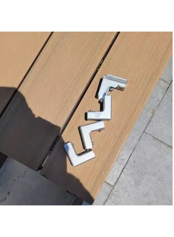 L Shaped 6 12mm 4P Silvery Aluminum Alloy Glass Fixing Clip Bracket for Display Cabinet Aquarium Planter - Image 1