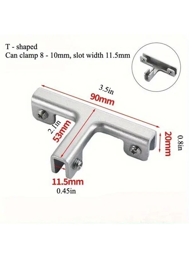 L Shaped 6 12mm 4P Silvery Aluminum Alloy Glass Fixing Clip Bracket for Display Cabinet Aquarium Planter - Image 4