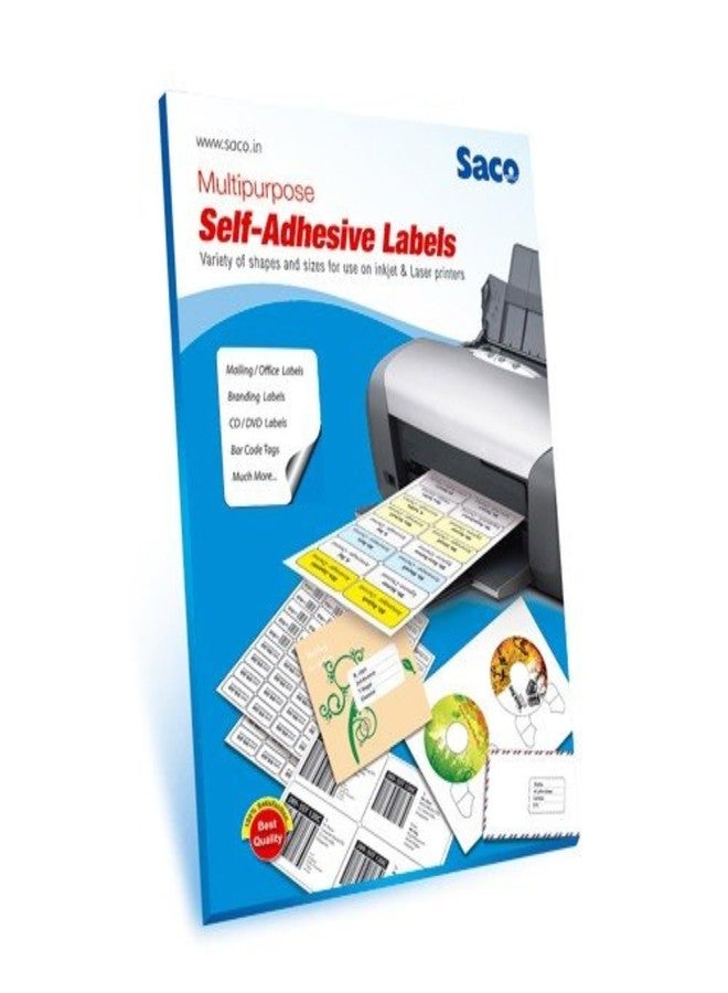 Saco A4 Printable Sticker Labels Matte (34 x 64 mm) - White Self Adhesive Barcode & QR Stickers, 24 Labels per Sheet, 100 Sheets, Inkjet & Laser Compatible - Image 3