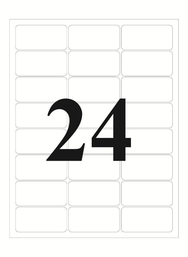 Saco A4 Printable Sticker Labels Matte (34 x 64 mm) - White Self Adhesive Barcode & QR Stickers, 24 Labels per Sheet, 100 Sheets, Inkjet & Laser Compatible - Image 1