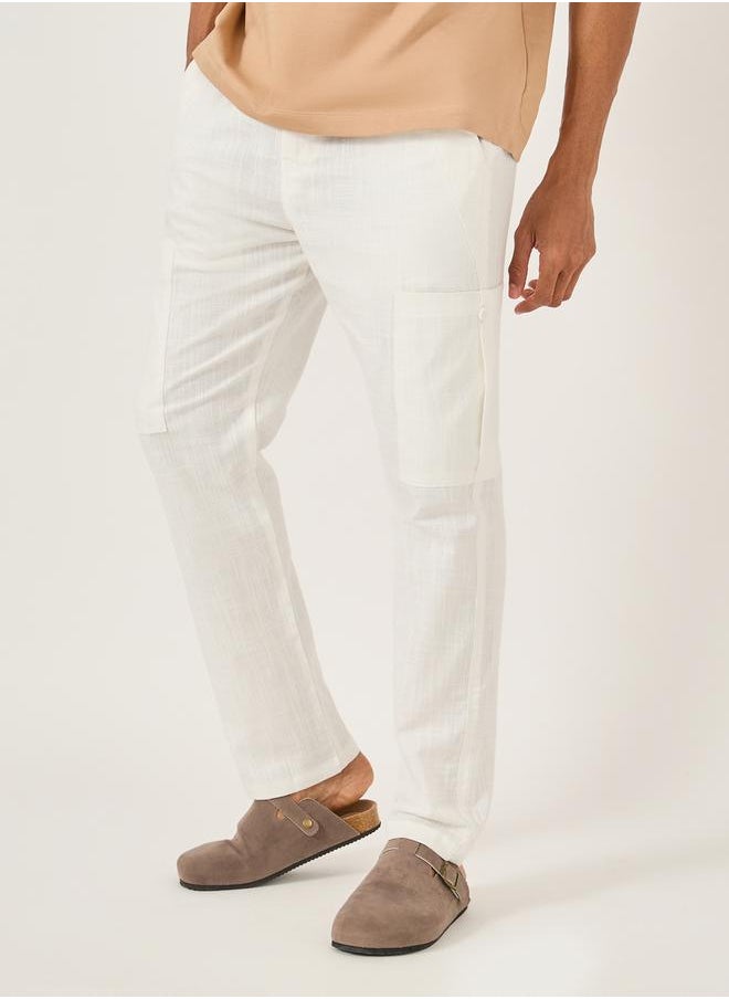 Fort Collins Mid Rise Straight Fit Track Pant with Drawstring by Styli  - Image 1