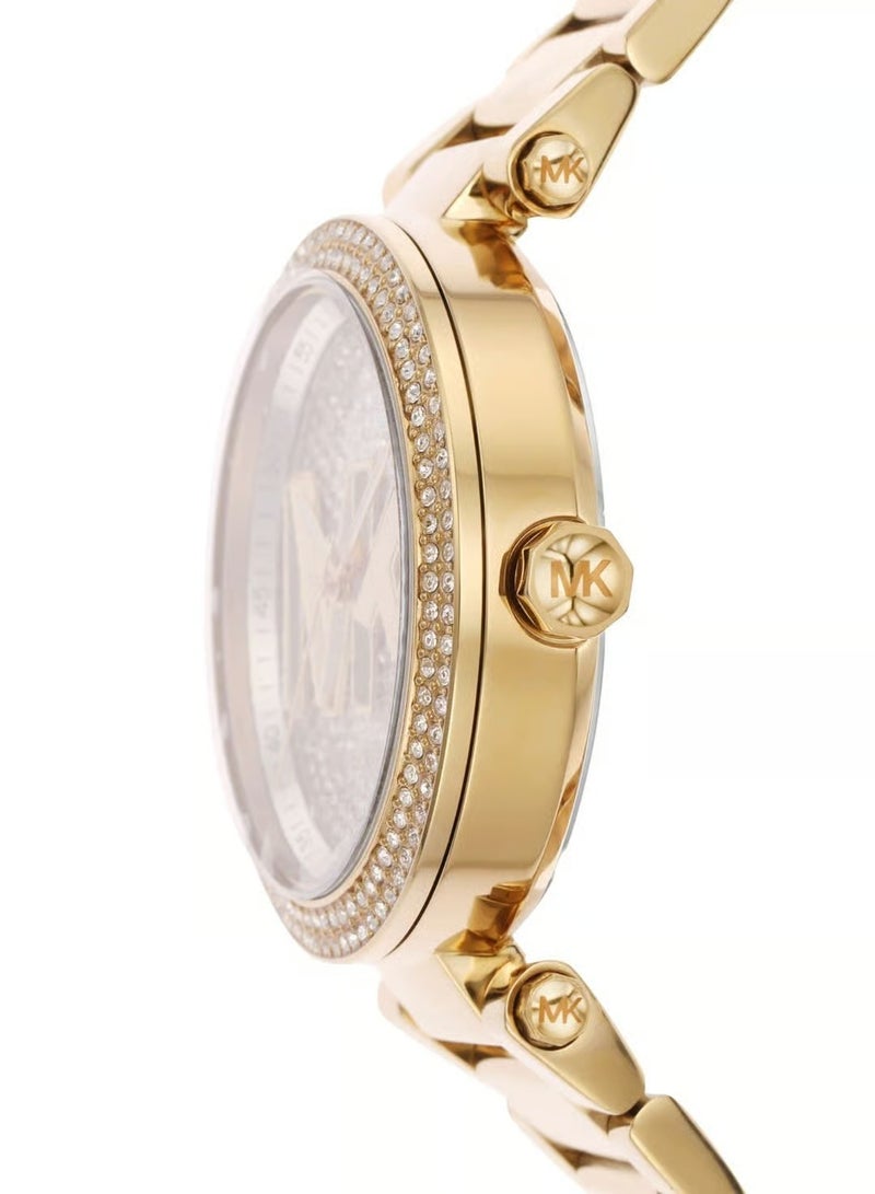 ام كي ساعة نسائية باركر 39 مم ذهبية 7283 - Image 3