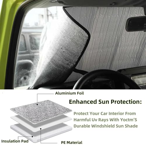 YOCTM Thicken Windshield Sunshade for Suzuki Jimny JB64 JB74W 2019 2020 2021 2022 2023 2024 2025 UV Reflecting Foldable Front Windshield Sun Shade - Image 3