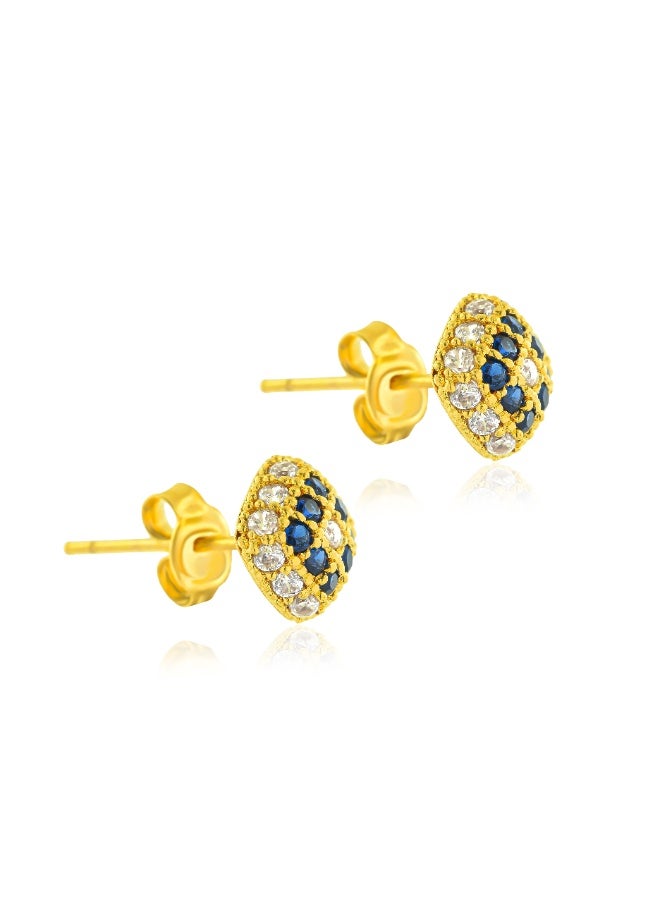 BAFLEH JEWELLERY Royal Blue Grace – 22K Yellow Gold Square Pendant Set with White & Mesmerizing Blue Stones - Image 5