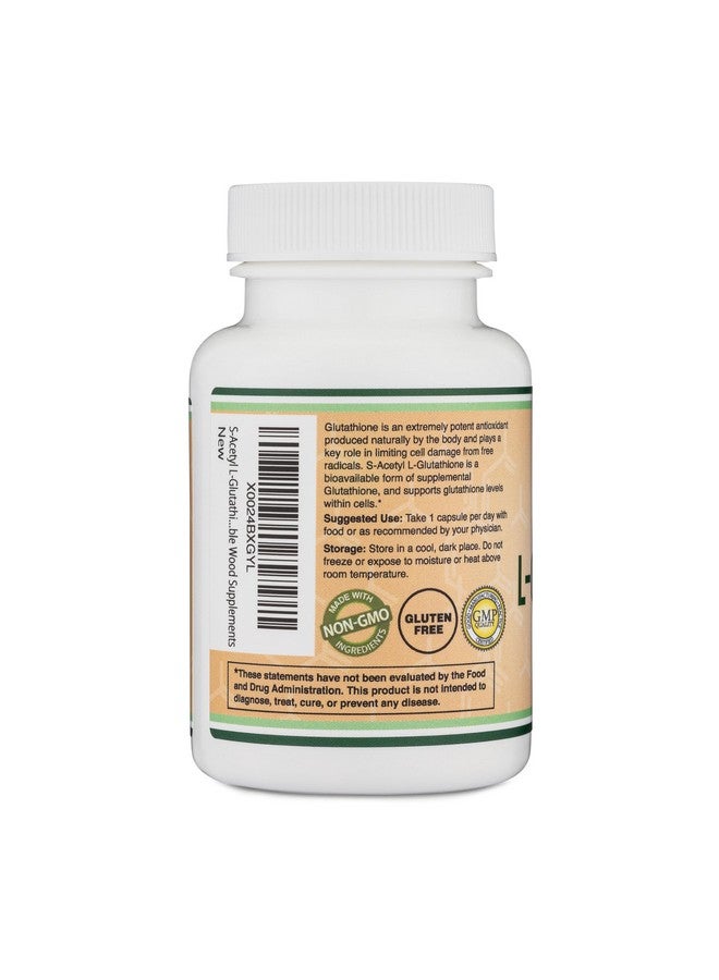 Double Wood Supplements S-Acetyl L-Glutathione Capsules - 100mg, 60 Count (Acetylated Glutathione Antioxidant - More Absorbable Than Glutathione and Liposomal Glutathione, Non-GMO and Gluten Free) by Double Wood - Image 4