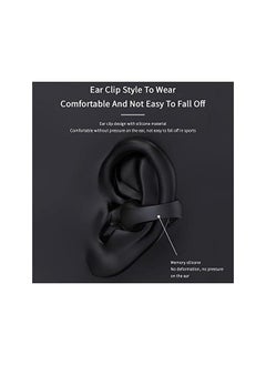 X spring Bluetooth Earphones Ear Clip Wireless Bluetooth Earbuds With Touch Control And Led Display Hi Fi Stereo Clip Earphones With Built In Mic Sports Bluetooth 5.2 Earphones White  - Image 3
