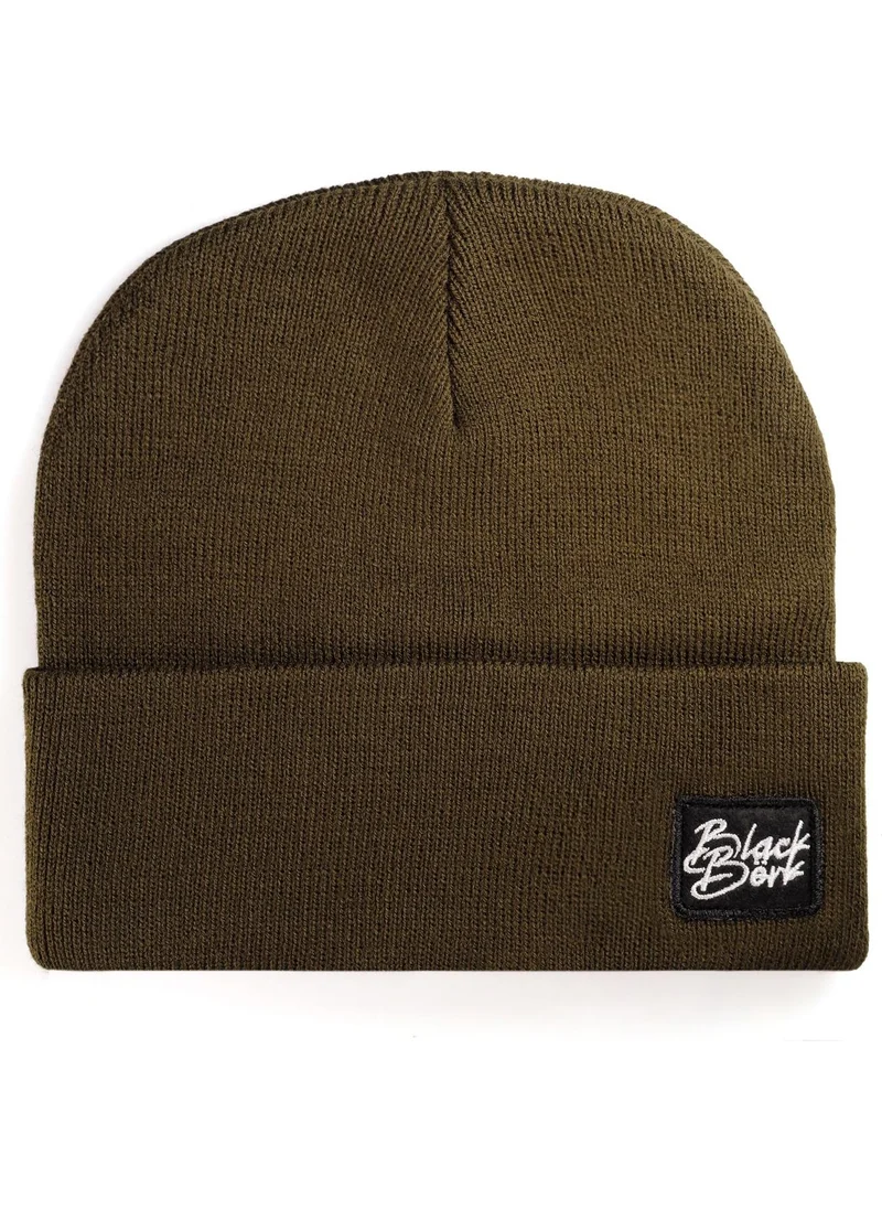 Black Börk Blackbörk V1 Acrylic Lion - Unisex Khaki Beanie with 7 Code Logo