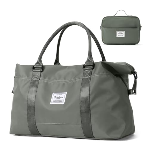 HYC00 Travel Duffel Bags for Women,Weekender Overnight Bag with Wet Pocket & Toiletry Bag,Carry On Personal Item,Travel Tote Gym bags,Olive Green,Large - Image 1