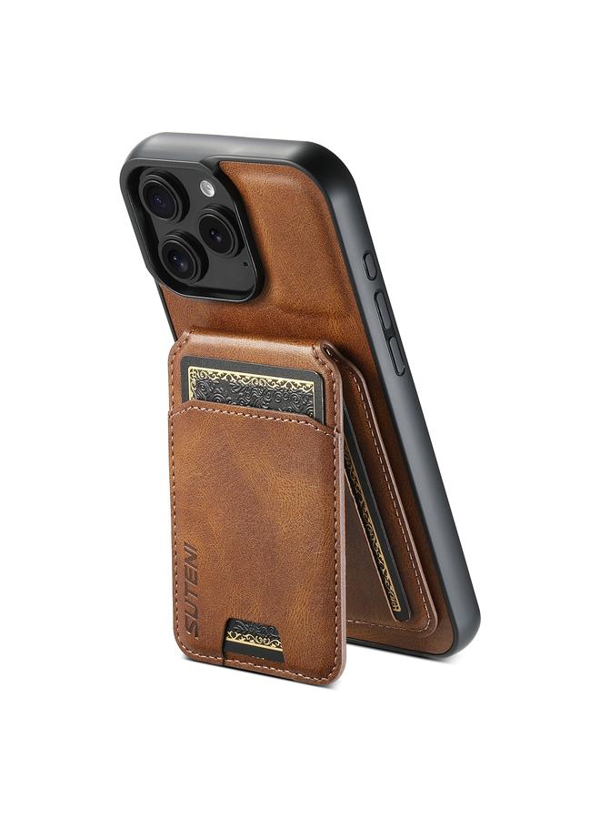 Suteni Case For iPhone 16 Pro Max H02 Leather Wallet Stand Back Phone Case - Image 1