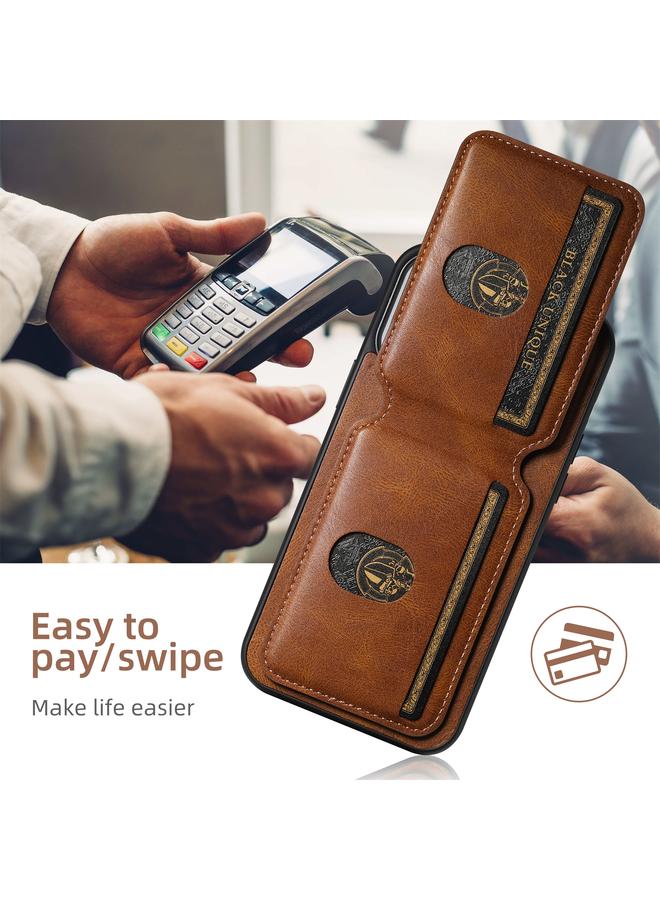 Suteni Case For iPhone 16 Pro Max H02 Leather Wallet Stand Back Phone Case - Image 5