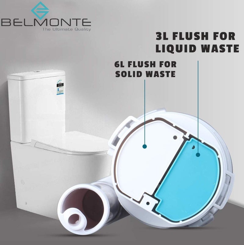 Belmonte 10 Inch / 25 cm Dual Flush Siphon/Flush Valve/Flush Tank Fittings for Single Piece/One Piece Western Commode/Toilet/EWC - Image 4